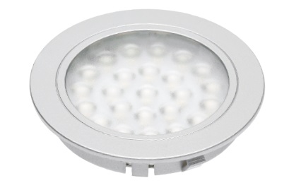 LED šviestuvas (įleidžiamas) ALVARO, 12V DC, 1,7W, 24 SMD3528, 130lm, 6400K, 2m laidas su miniAMP