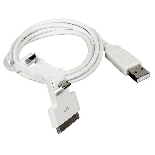 Įkrovimo USB laidas, universalus, mini USB/micro USB/iPhone(3/3s,4/4s)