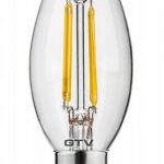 LED lemputė, FILAMENT, C35, 3000K, E14, 4W, AC220-240V/ 50-60Hz, RA>80, 360*, 400lm, 35m