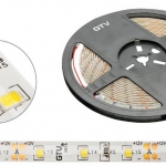 LED juosta FLASH 2835, 300 LED, 6500K, 30W, 700 lm/m, IP65, 8mm,  5m